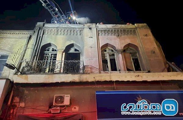 حریق در بنای غریب لاله زار آسیب جدی به سازه بنا نزده است